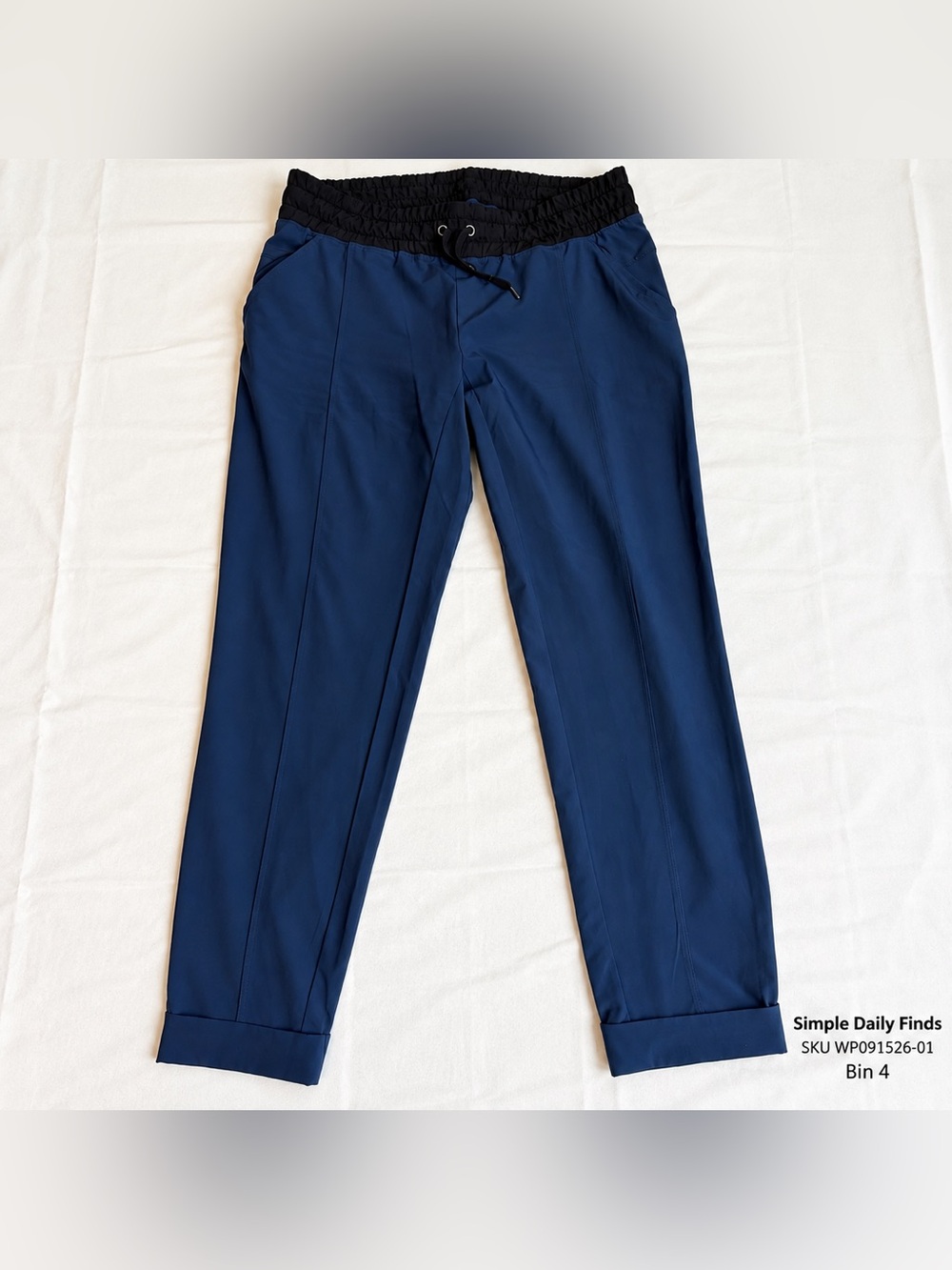 Kyodan Women’s M Navy Blue Stretch Scrub Style Jogger Pants Pockets